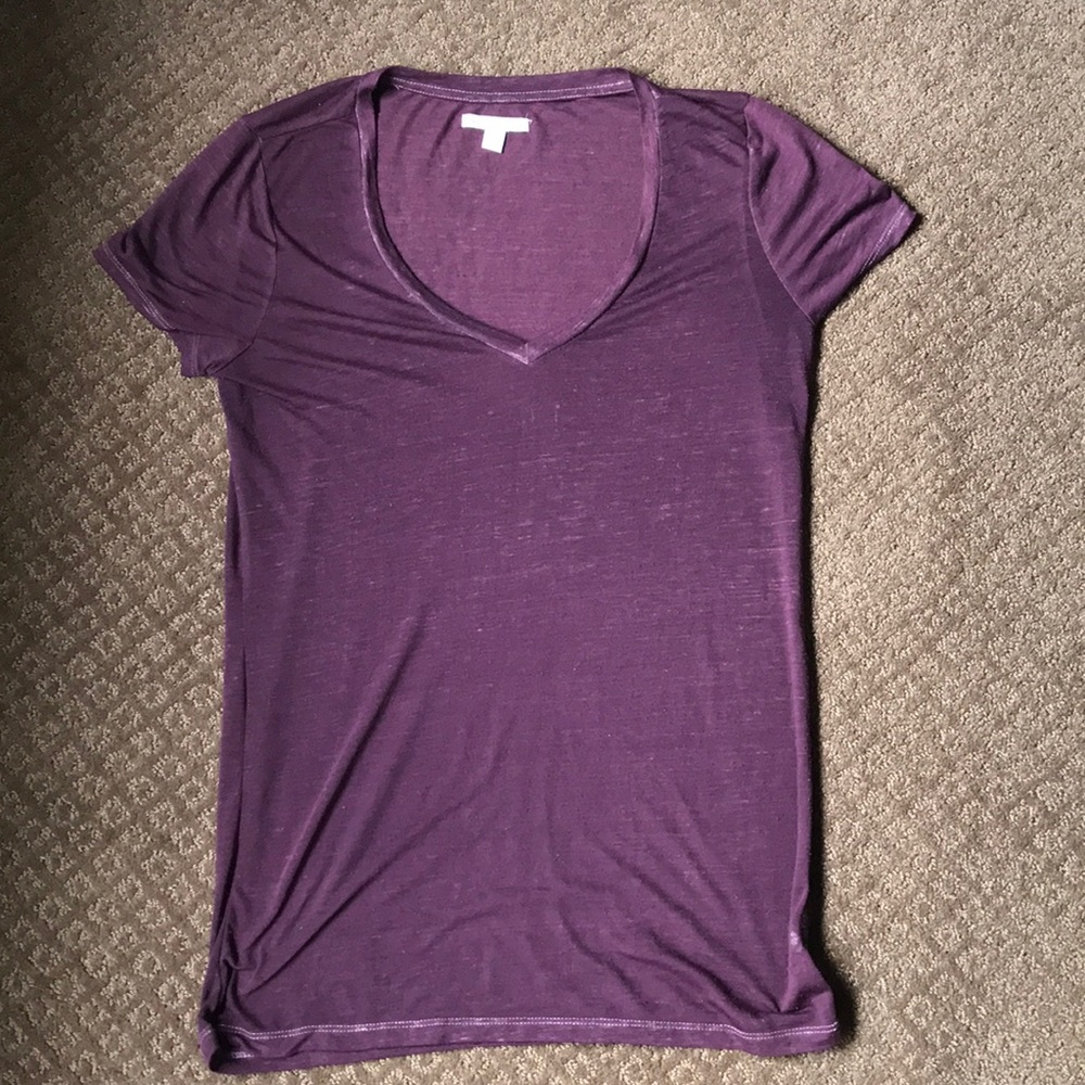 Plum colored V-neck Tee from American Eagle.